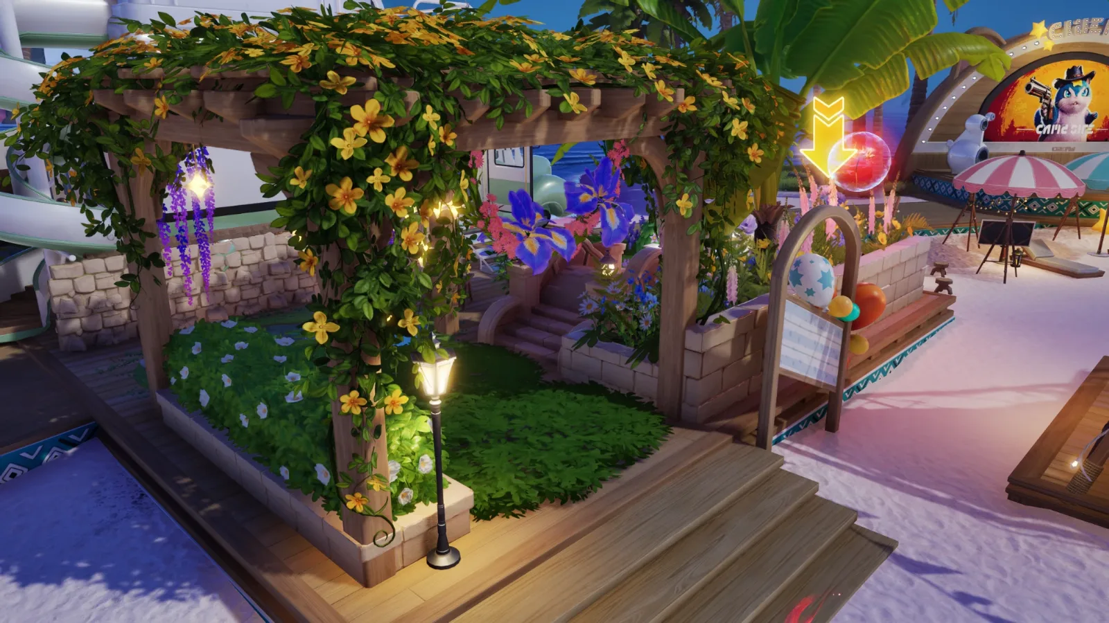 Flowery park entrance